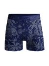 Männer schwimmshorts mit trendigem blumenmuster in blau – lässige strandmode für poolpartys und ferien