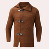 Männer strickjacke - lässige mode mit fettem zopfmuster und lederknöpfen
