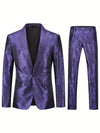 2-teiliger männer blazer und hose set elegante paisley abendmode - massgeschneiderter anzug für festliche anlässe