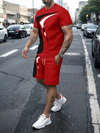 2-teiliges freizeit-ensemble - zeitgemässer t-shirt und shorts