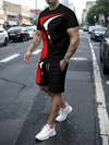 2-teiliges freizeit-ensemble - zeitgemässer t-shirt und shorts