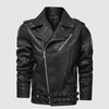 Schwarz leder bikerjacke - zeitloses casual-outwear für männer