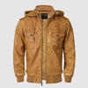 Lederjacke mit kapuze - modische herren-oberbekleidung