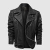 Schwarz leder bikerjacke - zeitloses casual-outwear für männer