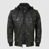 Lederjacke mit kapuze - modische herren-oberbekleidung