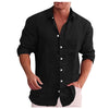 Linen freizeithemd für männer – vielseitiges langarm-button-up