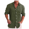 Linen freizeithemd für männer – vielseitiges langarm-button-up