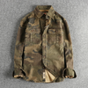 Herren cargo-hemd im robusten militärstil – langarm button-up mit brusttaschen