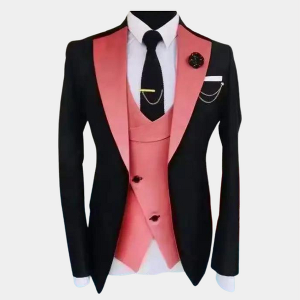 Männers 3-teiliger anzug - stilvolles abendensemble mit smokingjacke, weste und accessoires
