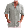 Linen freizeithemd für männer – vielseitiges langarm-button-up