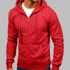 Männer Zip-Hoodie – Rot & Perfekt für jede Jahreszeit