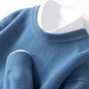 Kaschmir-mischung crew neck pullover - stilvolle herren strickmode