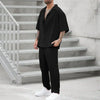 2-teiliger sommerset für männer - stylisches kurzarmhemd und hose