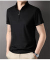 Männers zip-kragen polo-shirt – modisches, lässiges oberteil für den alltag