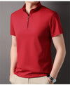 Männers zip-kragen polo-shirt – modisches, lässiges oberteil für den alltag