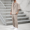 2-teiliger sommerset für männer - stylisches kurzarmhemd und hose