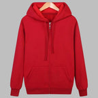 Männer Zip-Hoodie – Rot & Perfekt für jede Jahreszeit