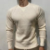 Waffelstrick langarm-top - stilvolles, gemütliches herren-pullover