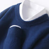 Kaschmir-mischung crew neck pullover - stilvolle herren strickmode
