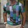 Männerschicker patchwork-polohemd - vielseitige und modische wahl