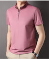 Männers zip-kragen polo-shirt – modisches, lässiges oberteil für den alltag