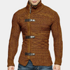 Männer strickjacke - lässige mode mit fettem zopfmuster und lederknöpfen
