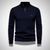 Männers ribben-strickpulli mit zip-kragen - lässige mode aus hochwertigem baumwollmix
