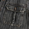 Männer freizeithemd mit modernem streifenmuster in denim-grau - stilvolle wochenendbekleidung