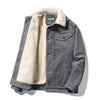 Männliche outdoor-jacke - cordstoff mit sherpa-futter für lässige anlässe - warm und vielseitig