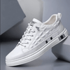 Männerschue aus edlem leder - stilvolle, vielseitige sneaker mit detailliertem muster für lässige und semi-formelle anlässe