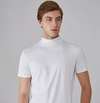 Männers turtleneck t-shirt - zeitgemässer freizeitstil mit kurzen ärmeln aus weichem stoff für den alltag