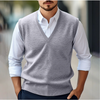 Männer v-ausschnitt ärmelloser pullover - elegante strickmode für den alltag