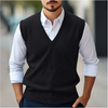 Männer v-ausschnitt ärmelloser pullover - elegante strickmode für den alltag