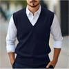 Männer v-ausschnitt ärmelloser pullover - elegante strickmode für den alltag