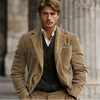 Khaki corduroy blazer für männer - vielseitige und stilvolle jacke