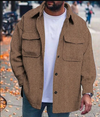 Männer button-up jacke aus weichem stoff – vielseitige oberjacke für den smart-casual anlass