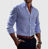 Männershirt mit streifen aus baumwolle – elegante bürobekleidung, langärmliges button-up