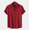 Männer short sleeve leinenhemd - atmungsaktives und lässiges casual-oberteil