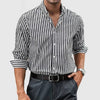 Männershirt mit streifen aus baumwolle – elegante bürobekleidung, langärmliges button-up