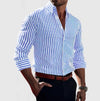 Männershirt mit streifen aus baumwolle – elegante bürobekleidung, langärmliges button-up