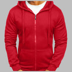 Männer Zip-Hoodie – Rot & Perfekt für jede Jahreszeit