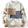 Geometrisches muster strickpullover - zeitgemässe herrenstrickmode