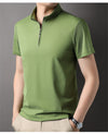Männers zip-kragen polo-shirt – modisches, lässiges oberteil für den alltag