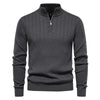 Ashton - männer’s ribbel zip-pullover für modische gemütlichkeit