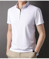 Männers zip-kragen polo-shirt – modisches, lässiges oberteil für den alltag