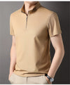 Männers zip-kragen polo-shirt – modisches, lässiges oberteil für den alltag