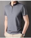 Männers zip-kragen polo-shirt – modisches, lässiges oberteil für den alltag