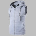Männer Zip Ärmellose Hoodie - Lässige Sportweste Aktiv-Look