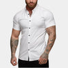 Männlicher, taillierter kurzarmhemd - vielseitige button-down bluse für modernen stil