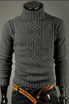 Männers pullover mit kabelstrick und rollkragen - dicke, warme sweater für legere anlässe